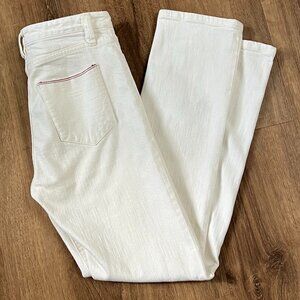 M. Martin Designer White Denim Jeans with Red Stripe Sz 24